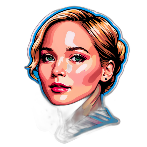 Ritratto Dinamico di Jennifer Lawrence in Stile Pop Art