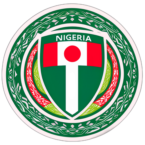 Färgglad klistermärke som representerar Nigerias fotbollslandslag