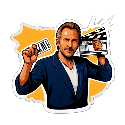 Ansprechender Aufkleber mit Kevin Costner