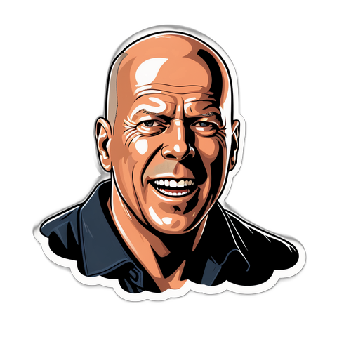 Spaßiger Aufkleber von Bruce Willis