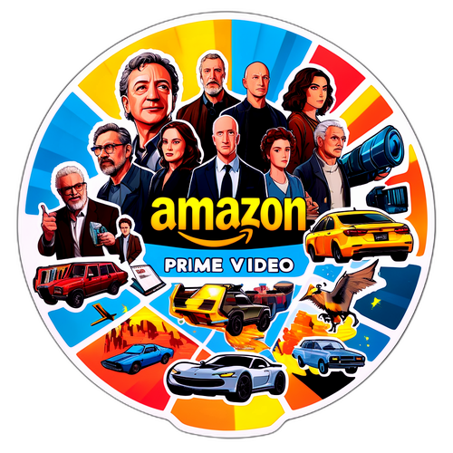 Adesivo da Amazon Prime Video com Fundo de Gêneros de Filme