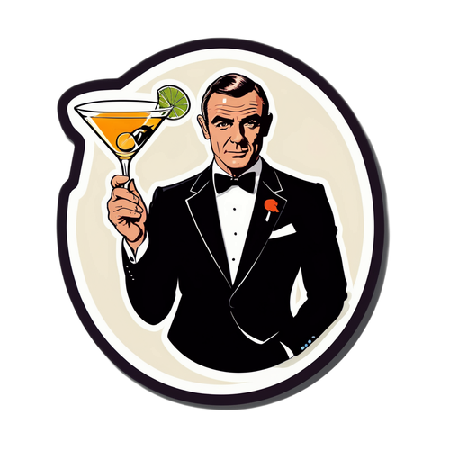 Vintage-stil klistermærke af Sean Connery som James Bond
