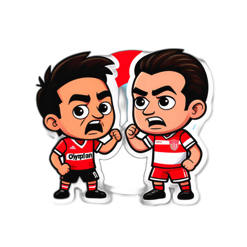 Stiker Karikatur Penyokong Rival Olympiacos dan Leverkusen