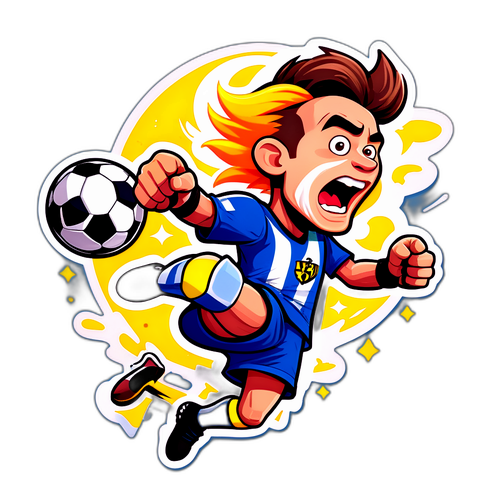 Leikkisä jalkapallotarra