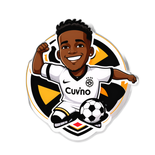 Vitinho em Pose Icônica de Futebol