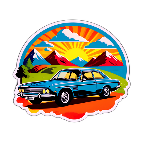 Retrotyylinen auto maalaus