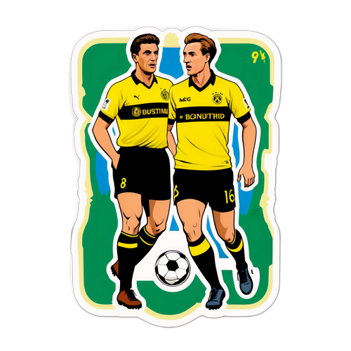 Sticker ya Vintage ya Dortmund dhidi ya Borussia MG