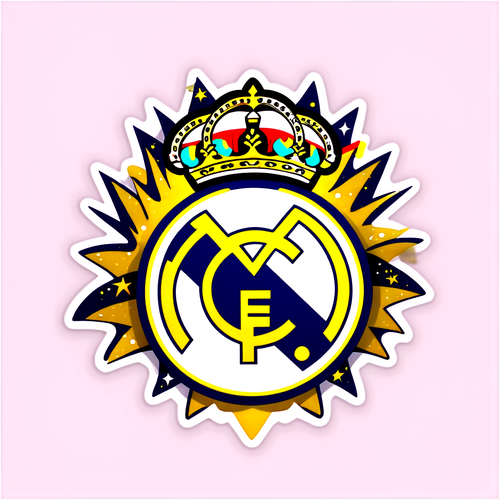 Diseño de un sticker con el logo del Real Madrid