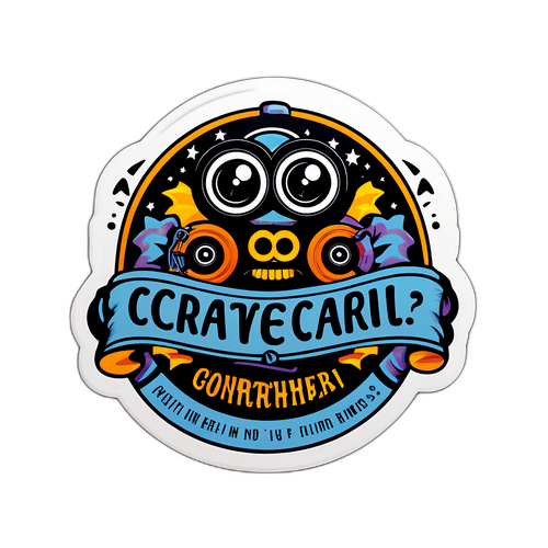 kreatives Stickerdesign von Fritz Karl mit einem typischen Zitat aus seinen Filmen