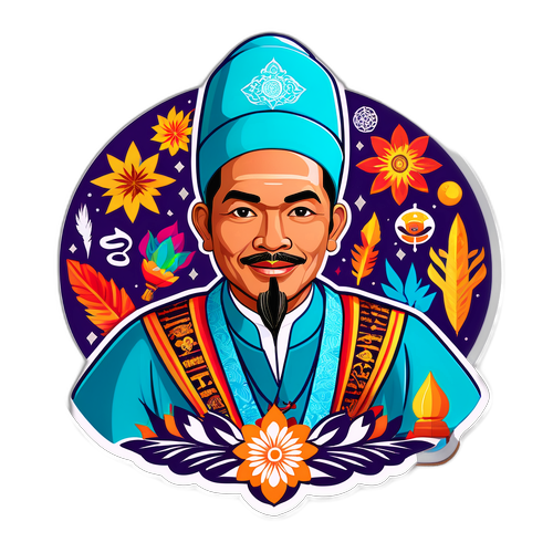 Sticker Iddin Ramli dalam Pakaian Tradisional