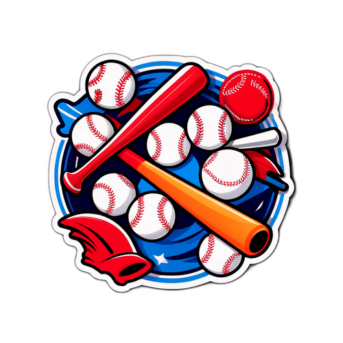 야구 및 배트 디자인 스티커