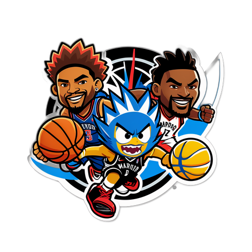 Personagens de desenho animado jogando basquete