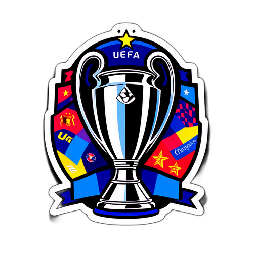 Fargerik UEFA Champions League-klistremerke