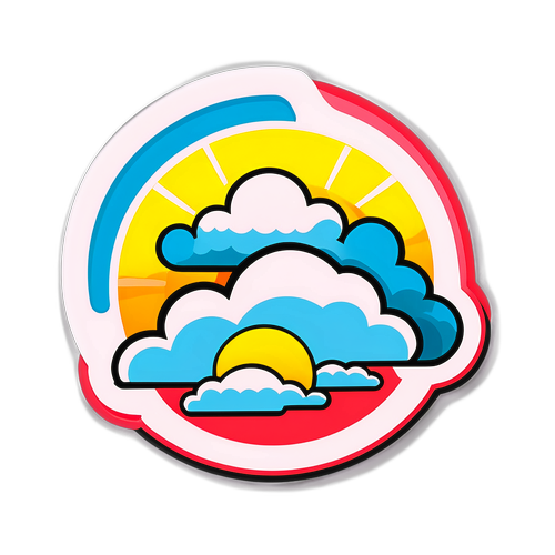 สติกเกอร์ดวงอาทิตย์และเมฆ