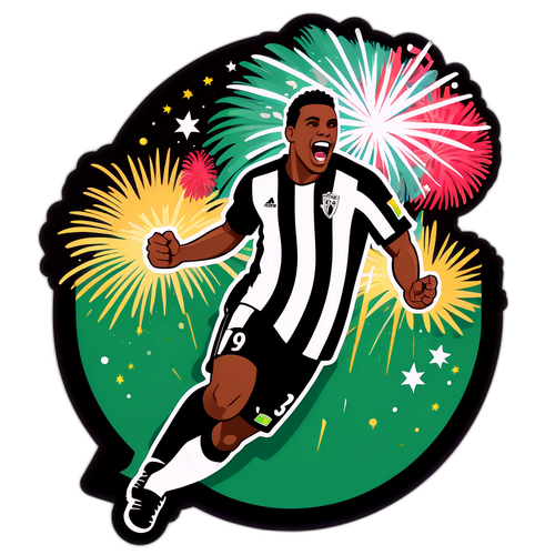 Joueur de football Botafogo célébrant un but