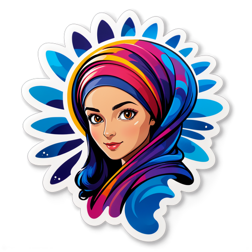 Sticker van Fatma Taşpınar met abstracte achtergrond