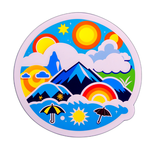 Sticker trang trí về thời tiết hôm nay