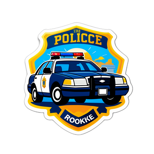 पुलिस बैज और पुलिस कार से प्रेरित स्टिकर