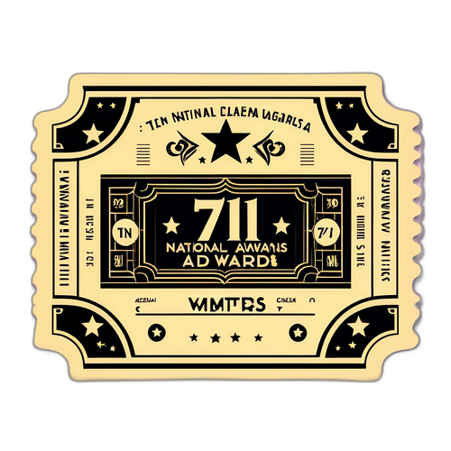 Sticker Tiket Filem Vintage untuk Anugerah Filem Nasional ke-71