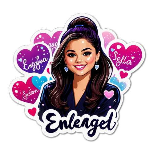 Engaged Selena Gomez Cartoon Sticker