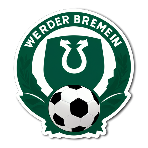 Sticker von Werder Bremen mit Fußballsymbol und Motto "Gemeinsam stark!"