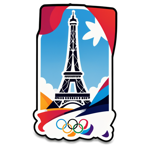 Hãy Sẵn Sàng Cho Olympic Paris 2024! Sticker Độc Đáo Kết Hợp Tháp Eiffel Đầy Màu Sắc!