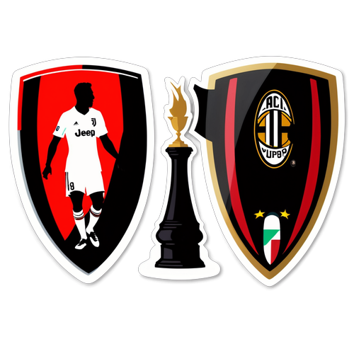 Stiker Elegan Rivalitas Juventus vs AC Milan