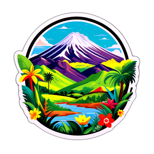 Sticker z malowniczymi widokami Ekwadoru