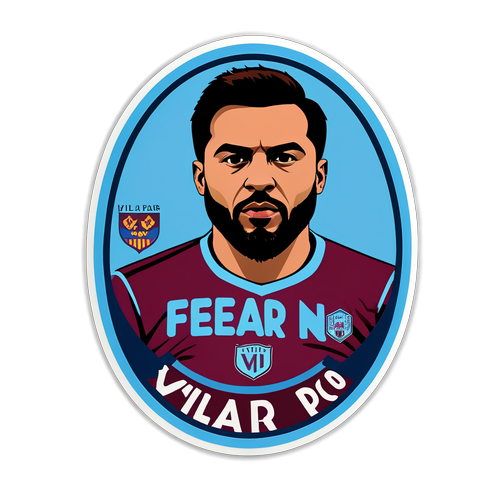 Sticker ya Aston Villa na Midahalo ya Claret na Blue