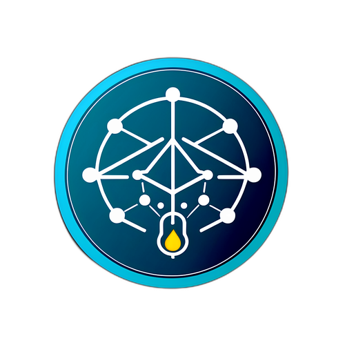 Символічна наклейка з енергетичною мережею для регіональної енергетичної компанії