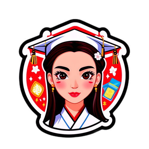 眉毛绣成功故事贴纸