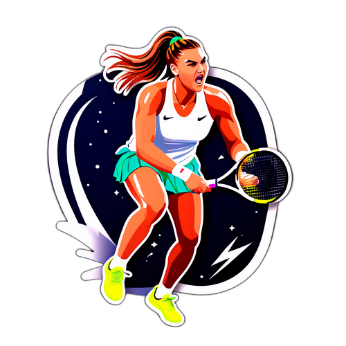 Sticker van Aryna Sabalenka met krachtige serve