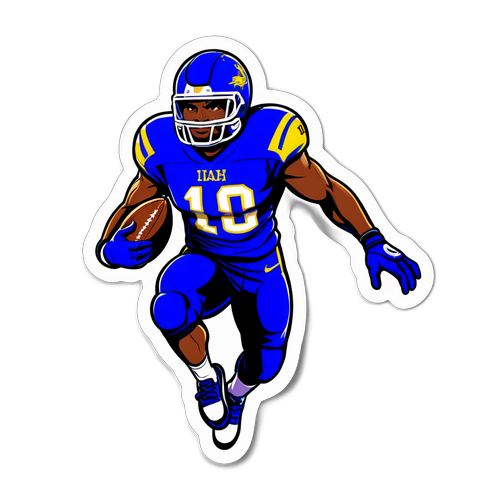 Heroic Football Player Sticker
