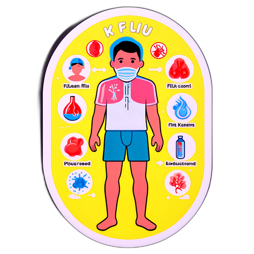 Adesivo Educacional sobre os Sintomas da Gripe K
