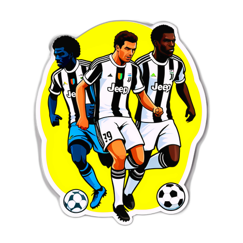 Стикер с футболистами Ювентуса и Сантоса
