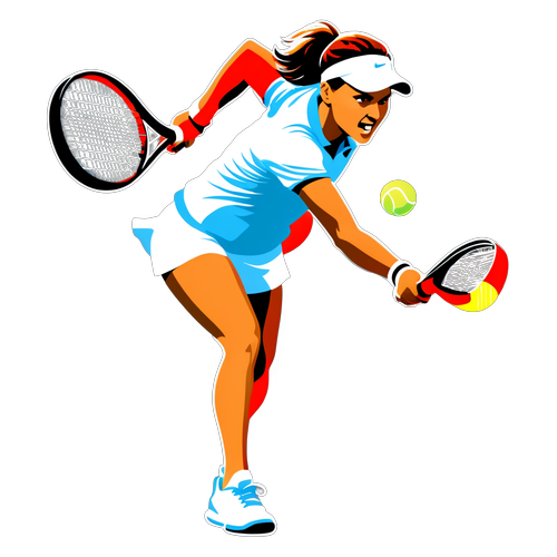 Une conception dynamique d'Aspasia Potapova en pleine action pendant un match de tennis