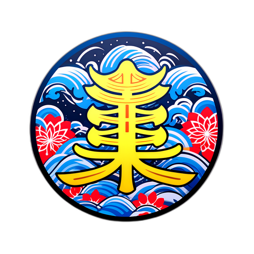 伝統的な日本のアートスタイルで装飾された「志」のデザイン