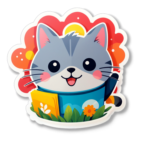 Sevimli Kedi Sticker
