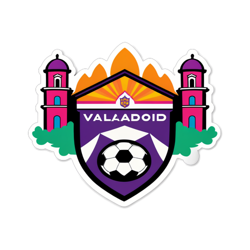 Sportklistermärke med Valladolid skyline och fotbollslagets logo