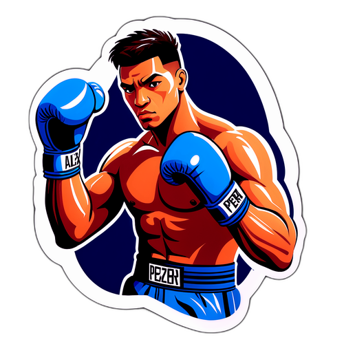 Adesivo de Luta de Boxe Inspirado em Alex Perez
