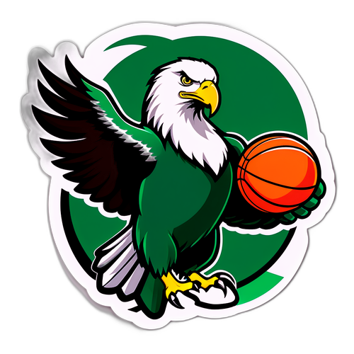Eastern Michigan Basketball Eagle Dunk Sticker
