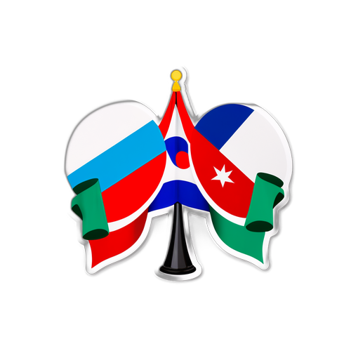 스포츠 행사 스티커: 아제르바이잔과 프랑스의 국기 결합