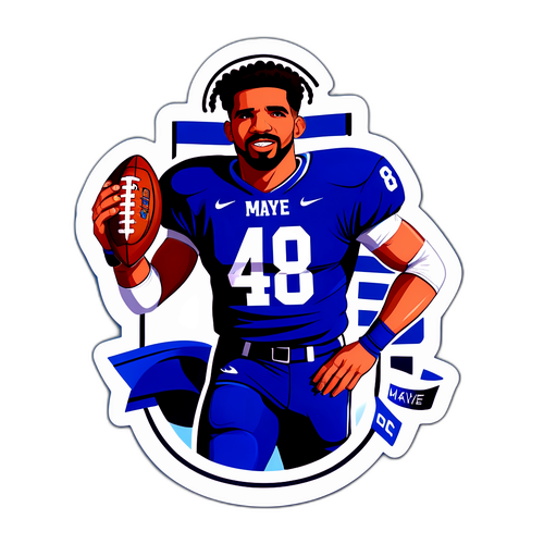 Drake Maye Football Sticker