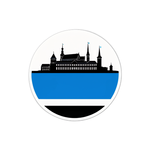 Moderne sticker, der repræsenterer Estland