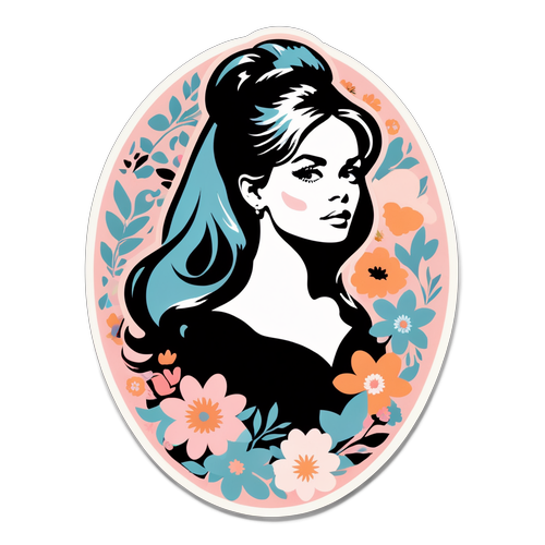 Sticker met de silhouet van Brigitte Bardot