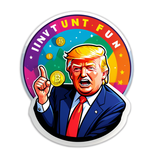 Vibrant Trump Coin Sticker