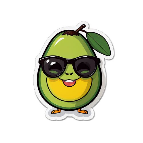 Scopri il Simpatico Avocado: L'Adesivo che Fa Sorridere e Illumina la Tua Giornata!