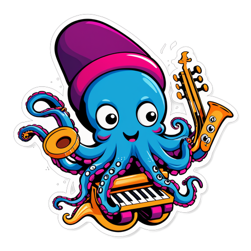 Meet the Musical Octopus: Why This Whimsical Sticker Will Brighten Your Day!