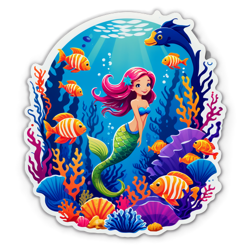 Whimsical Underwater Mermaid Scene