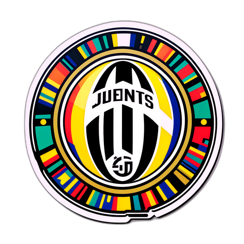 Abstrakt kunst sticker af Juventus logo
